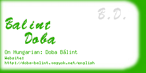 balint doba business card